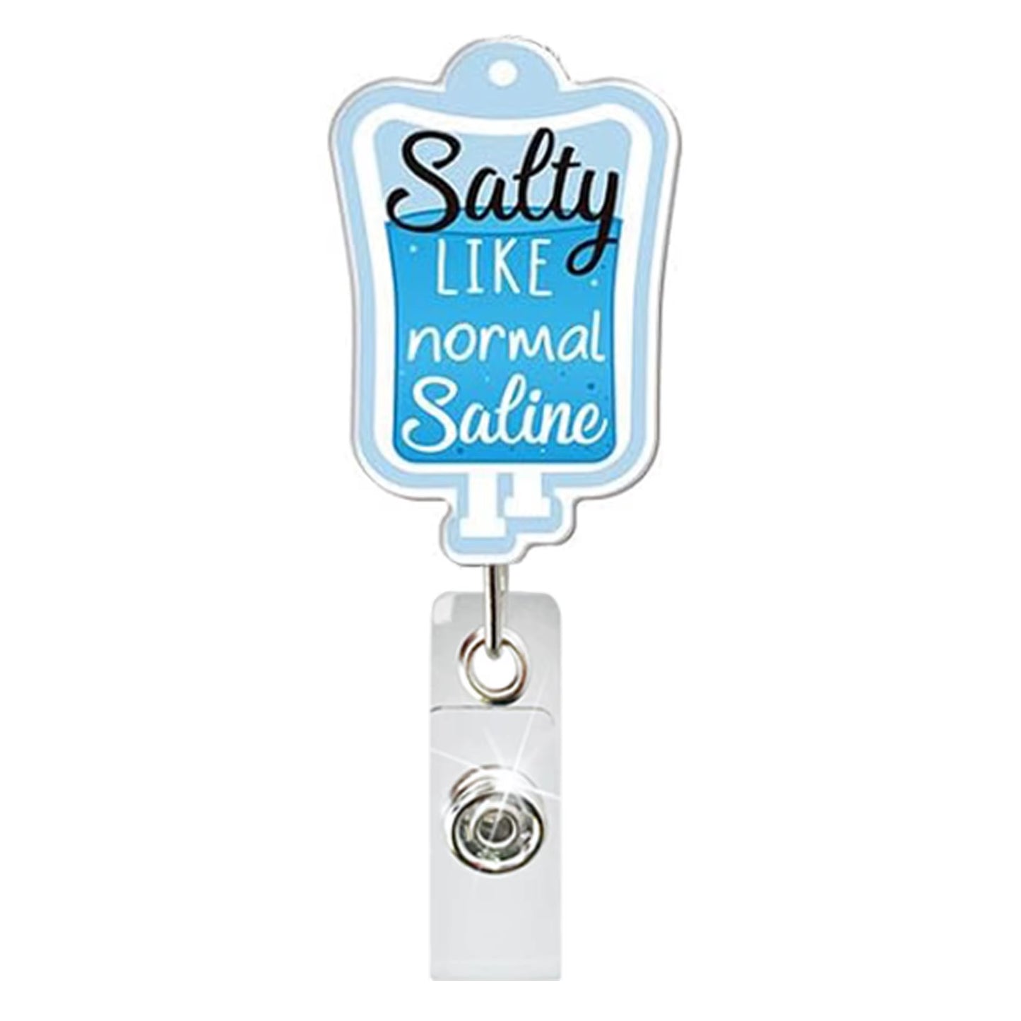 Glitter Acrylic Medicine Bottle Nurse Badge Reel Retractable ID Badge Holder with 360 Rotating Alligator Clip Name Holder